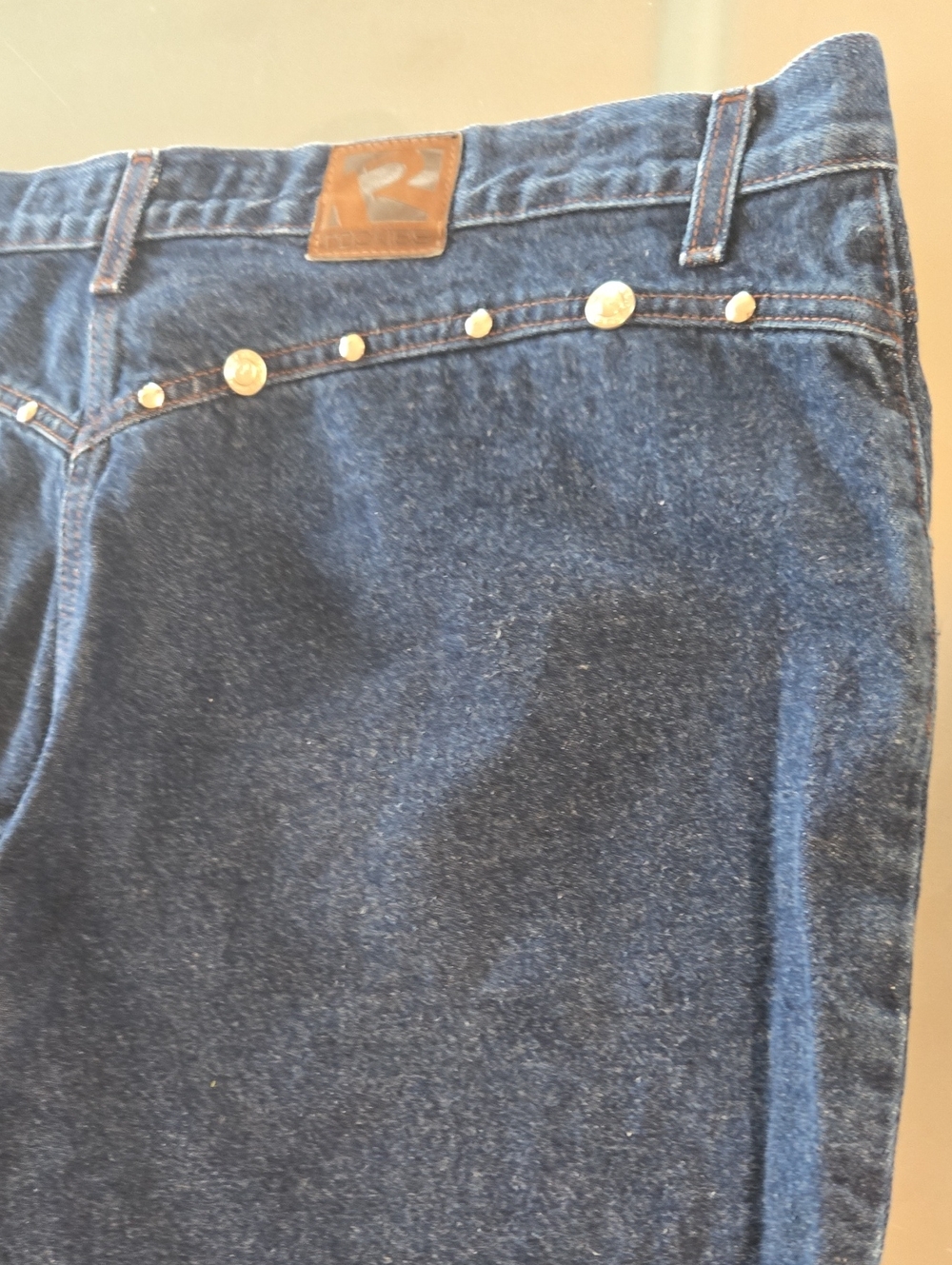 Rockies Dark Blue Relaxed Jeans with Stud Detailing